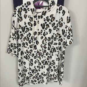 MTS Leopard Print Women's Hoodie - Black and Brown